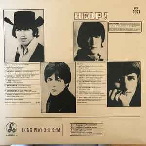 Image of Back Cover of LP - VG/VG+ - THE BEATLES, Help! (Parlophone; PCS 3071, Singapore, Malaysia & Hong Kong 1967 Reissue), Seam split on spine,  - 2446176S