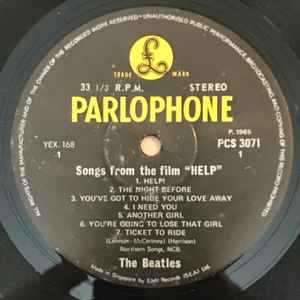 Image of Label Cover of LP - VG/VG+ - THE BEATLES, Help! (Parlophone; PCS 3071, Singapore, Malaysia & Hong Kong 1967 Reissue), Seam split on spine,  - 2446176S