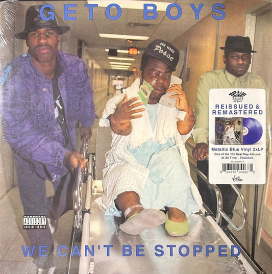 Image of Front Cover of 2xLP - NEW/NEW - GETO BOYS, We Can't Be Stopped (35th Anniversary Edition) (Rap-A-Lot; RAL2K002INLP, UK 2026 Reissue, Metallic Blue Coloured Vinyl), , The Geto Boys' 1991 breakthrough 'We Can't Be Stopped' returns to vinyl for its 35th anniversary, newly remastered. Certified platinum by the RIAA, it includes "Mind Playing tricks no Me", with restored artwork and upgraded audio. - 2836089E