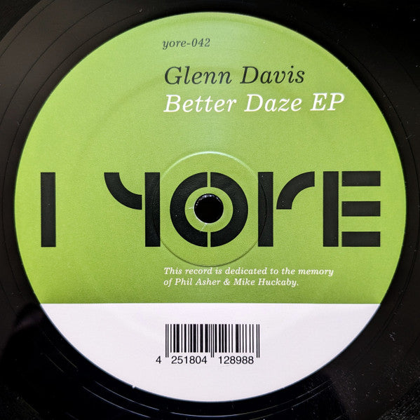 Image of Front Cover of 12" EP - /VG - GLENN DAVIS, Better Daze EP (Yore Records; yore-042, Germany 2022), ,  - 2416538C