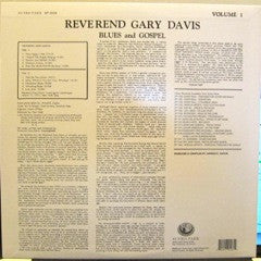 Image of Back Cover of LP - VG+/VG+ - REVEREND GARY DAVIS, New Blues And Gospel (Sutro Park; SP-1018, US 2011), ,  - 2446279S