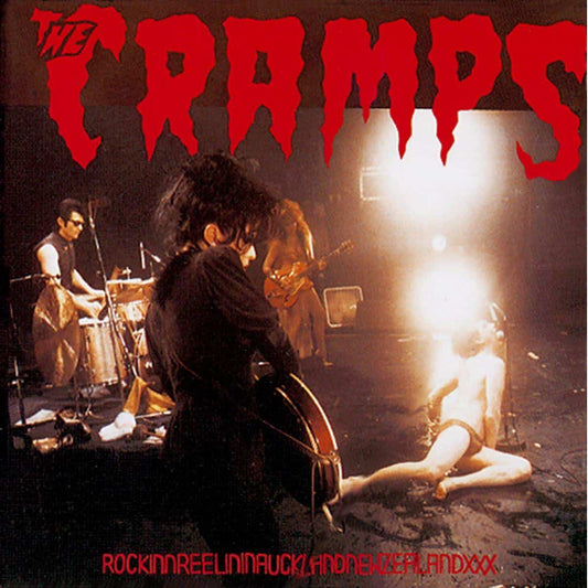 Image of Front Cover of LP - NEW/NEW - THE CRAMPS, Rockinnreelininauklandnewzealandxxx (Big Beat; WIKAD132R, UK Reissue, Red Vinyl), , Originally released in 1987, this album featured the Cramps live on 30 August 1986 at the Galaxy Club, Auckland, New Zealand. The album catches the lightning-in-a-bottle live magic of Lux Interior (vocals), Poison Ivy (guitar), Candy Del Mar (bass) and Nick Knox (drums). Ace first reissued the 11-track album in 2013 on the Big Beat imprint on red vinyl. Now that version is b