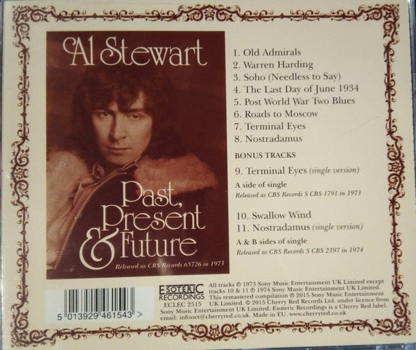 Image of Back Cover of CD - VG+/VG+ - AL STEWART, Past, Present And Future (Esoteric Recordings; ECLEC 2515, UK 2015 Reissue, Jewel Case), ,  - 2516002C