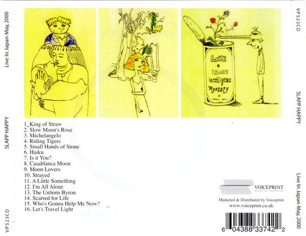 Image of Back Cover of CD - VG+/VG+ - SLAPP HAPPY, Live In Japan - May, 2000 (Voiceprint; VP523CD, UK 2009 Reissue, Jewel Case), ,  - 2516008C