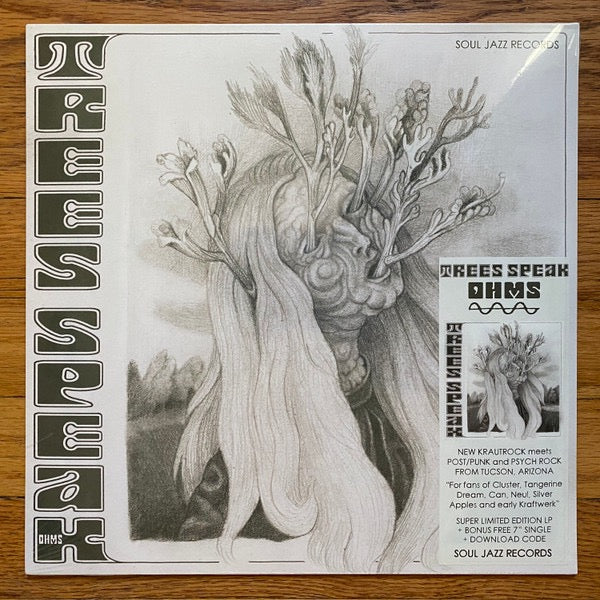 Image of Front Cover of LP - EX/G+ - TREES SPEAK, Ohms (Soul Jazz Records; SJRLP453, Europe 2020, Company Inner, With 7"), Still In Opened Shrinkwrap With Hype Sticker,  - 2516025C