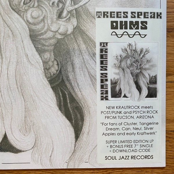 Image of Label Cover of LP - EX/G+ - TREES SPEAK, Ohms (Soul Jazz Records; SJRLP453, Europe 2020, Company Inner, With 7"), Still In Opened Shrinkwrap With Hype Sticker,  - 2516025C