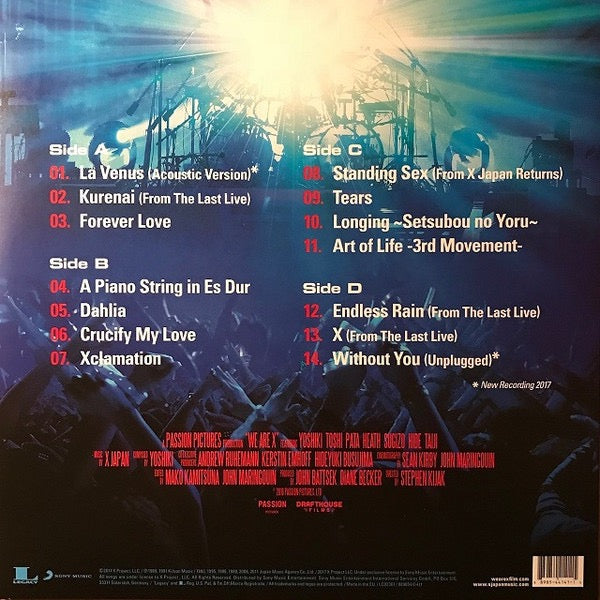 Image of Back Cover of 2xLP - VG+/VG+ - X JAPAN, We Are X: Original Motion Picture Soundtrack (Legacy; 88985441411, Europe 2017, Single Sleeve, Compilation), ,  - 2526013E