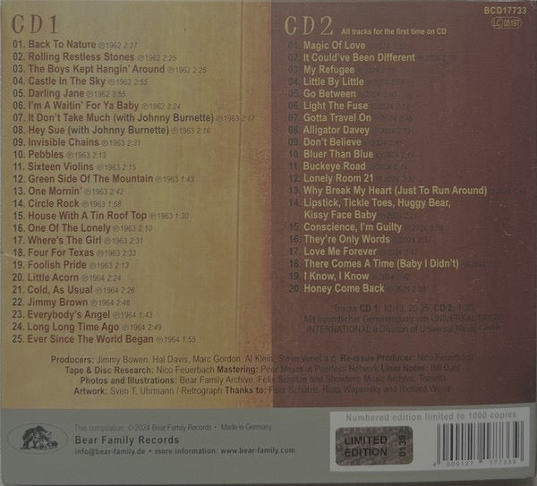 Image of Back Cover of 2xCD - VG+/VG+ - DORSEY BURNETTE, The Complete Reprise And Motown Recordings Plus   (1962-1965) (Bear Family Records; BCD17733, Germany 2024, Fold Over Sleeve, Booklet), ,  - 2516077C