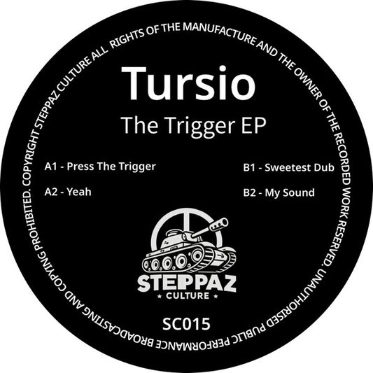 Image of Front Cover of 12" EP - /VG+ - TURSIO, The Trigger EP (Steppaz Culture; SC015, UK 2026), ,  - 2516072C