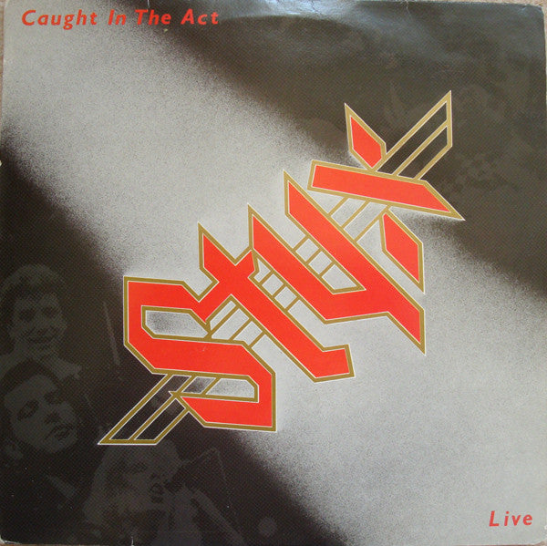Image of Front Cover of 2xLP - VG/VG - STYX, Caught In The Act Live (A&M Records; AMLM 66704, UK 1984, Red Print Sleeve, Poster), Just a couple of light marks, Glossy discs, Edge wear and creases to sleeve, Promo stamp on rear, With poster and hype sticker,  - 2516083C