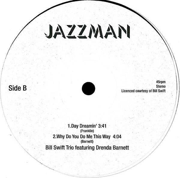 Image of Back Cover of LP - /VG+ - BILL SWIFT TRIO FEATURING DRENDA BARNETT, Chain Of Fools (Jazzman; JM12.014, UK 2008, Plain Sleeve), ,  - 2526024E