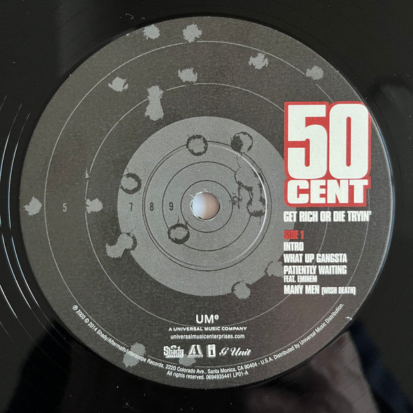 Image of Label Cover of 2xLP - EX/EX - 50 CENT, Get Rich Or Die Tryin' (Shady Records; 00606949354411, Worldwide 2014 Reissue, Insert), Opened Instore, Still In Shrinkwrap,  - 2546029S