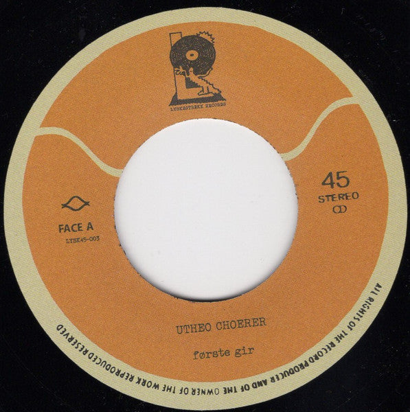 Image of Label Cover of 7" - EX/VG+ - UTHEO CHOERER, F rste Gir / Stiv Kuling (Lyskestrekk Records; LYSK-45003, Norway 2020, Picture sleeve), Light marks.,  - 2526077E