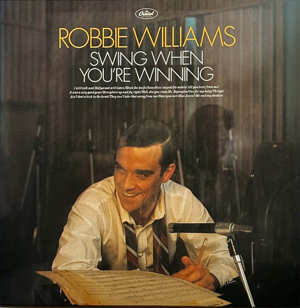Image of Front Cover of LP - VG+/VG+ - ROBBIE WILLIAMS, Swing When You're Winning (Chrysalis; 7243 536826 1 3, Europe 2001, Inner, 180 Gram Vinyl), Light, cosmetic mark on side 1.,  - 2516145C
