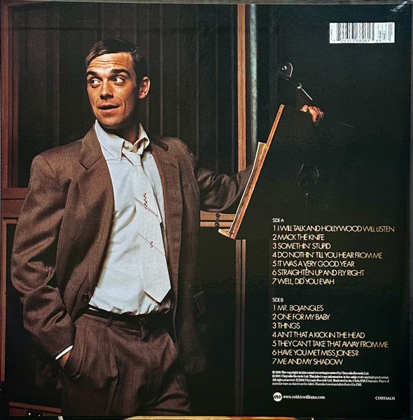 Image of Back Cover of LP - VG+/VG+ - ROBBIE WILLIAMS, Swing When You're Winning (Chrysalis; 7243 536826 1 3, Europe 2001, Inner, 180 Gram Vinyl), Light, cosmetic mark on side 1.,  - 2516145C