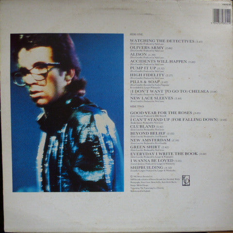 Image of Back Cover of LP - VG/VG - ELVIS COSTELLO, The Man (The Best Of Elvis Costello) (Demon Records; FIEND 52, UK 1986, Insert), ,  - 2526050E