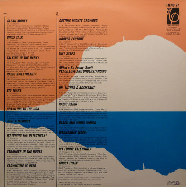 Image of Back Cover of LP - VG+/VG - ELVIS COSTELLO AND THE ATTRACTIONS, Ten Bloody Marys & Ten How's Your Fathers (Imp Records; FIEND 27, UK 1984), ,  - 2526051E