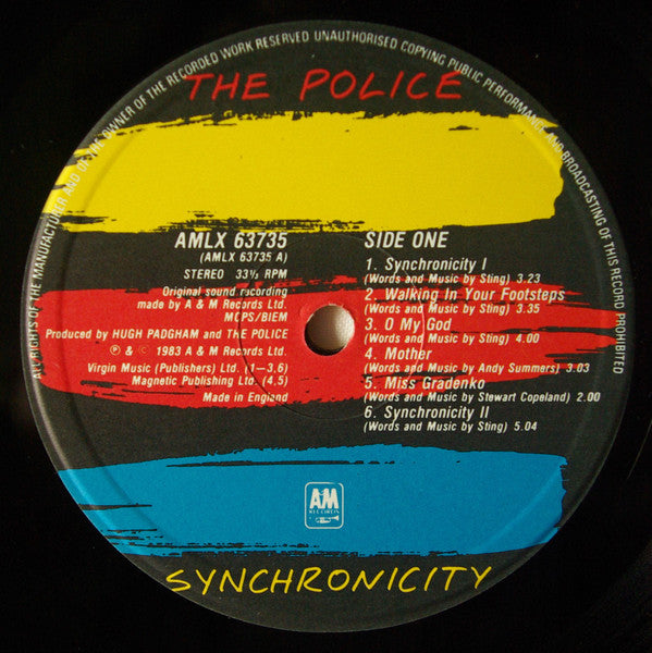 Image of Label Cover of LP - VG+/VG - THE POLICE, Synchronicity (A&M Records; AMLX 63735, UK 1983, Inner), ,  - 2526052E