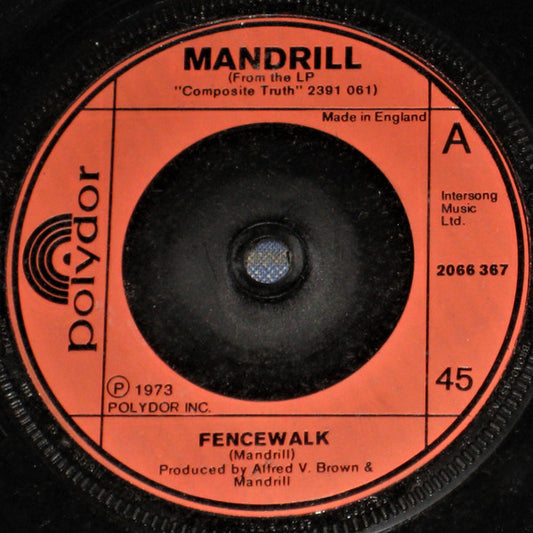 Image of Front Cover of 7" - VG/VG+ - MANDRILL, Fencewalk / Polk Street Carnival (Polydor; 2066 367, UK 1973, Company Sleeve), Marks on vinyl. Plays well.,  - 2526167E