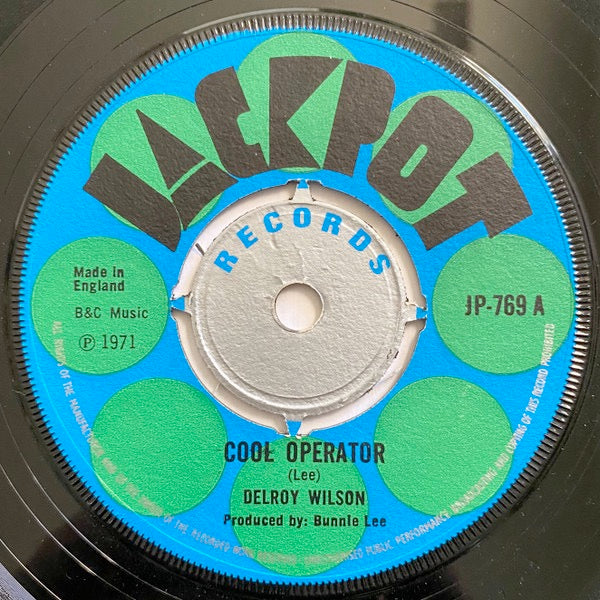 Image of Front Cover of 7" - /G - DELROY WILSON, Cool Operator / I'm Yours (Jackpot; JP-769, UK 1971, 4-Prong Centre), No centre piece.,  - 2516094C