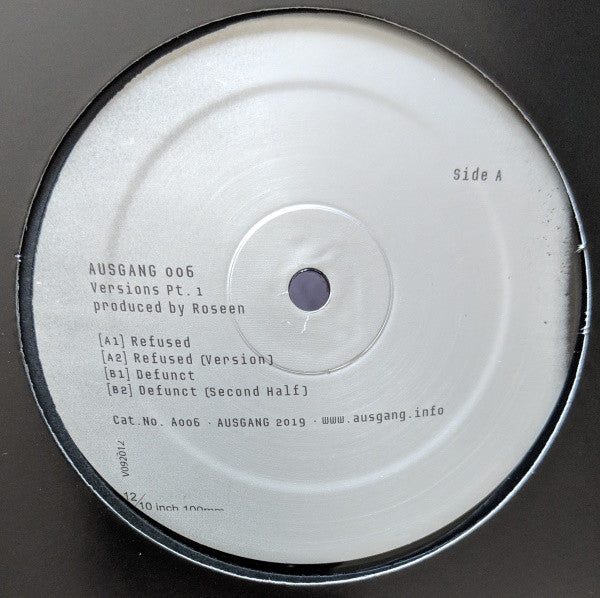 Image of Front Cover of 12" - /VG+ - ROSEEN, Versions Pt. 1 (Ausgang; A006, Germany 2019), ,  - 2546164S