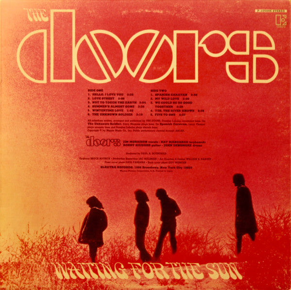 Image of Back Cover of LP - VG/EX - THE DOORS, Waiting For The Sun (Elektra ; P-10500E, Japan 1978 Reissue, Gatefold, Insert, No Obi), Slight Stain And Ring Wear To Sleeve,  - 2526211E