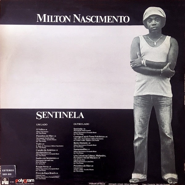 Image of Back Cover of LP - VG/G+ - MILTON NASCIMENTO, Sentinela (Ariola; 5201 610, Portugal 1980, Inner), Storage marks to disc which causes some surface noise.,  - 2516198C