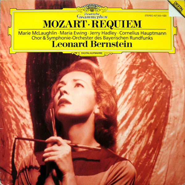 Image of Front Cover of LP - EX/VG+ - LEONARD BERNSTEIN, MCLAUGHLIN, EWING, HADLEY, HAUPTMANN, CHOR AND SYMPHONIE-ORCHESTER DES BAYERISCHEN RUNDFUNKS, Mozart: Requiem (Deutsche Grammophon; 427 353-1, Germany 1989, Insert), ,  - 2526130E