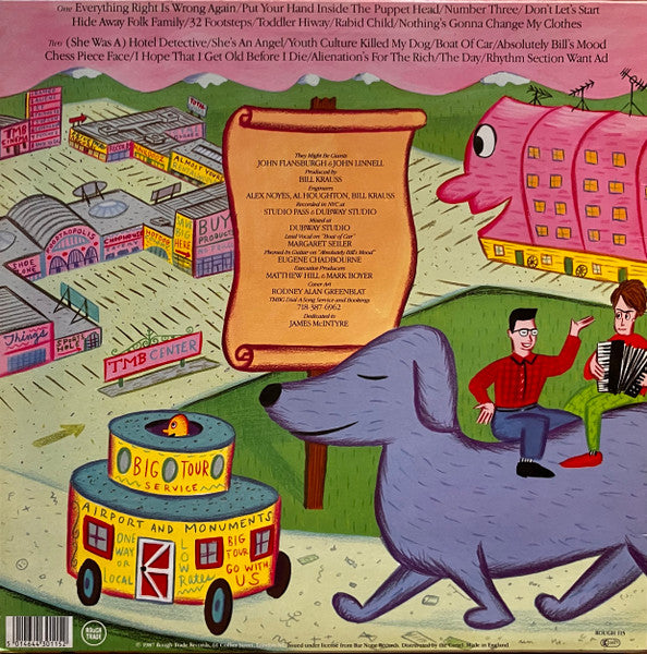 Image of Back Cover of LP - EX/VG - THEY MIGHT BE GIANTS, They Might Be Giants (Rough Trade ; ROUGH 115, UK 1987, Inner), Strong VG, Foxing To Inner, Sticker Over Barcode With "One Little Indian Records TPLP 29" On It,  - 2526186E