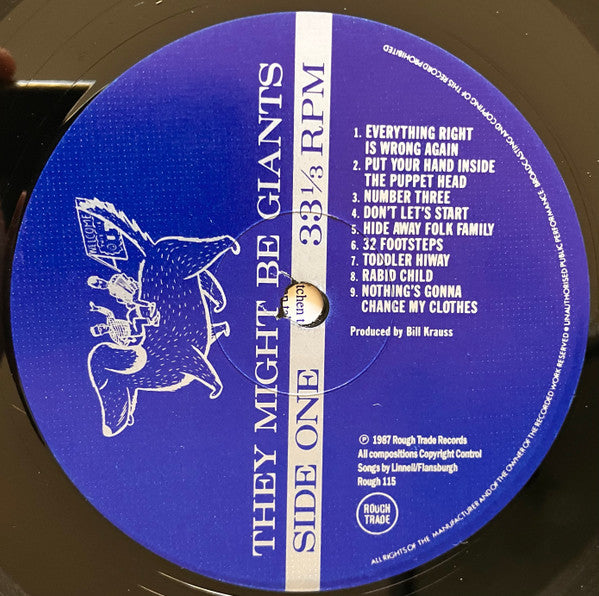 Image of Label Cover of LP - EX/VG - THEY MIGHT BE GIANTS, They Might Be Giants (Rough Trade ; ROUGH 115, UK 1987, Inner), Strong VG, Foxing To Inner, Sticker Over Barcode With "One Little Indian Records TPLP 29" On It,  - 2526186E