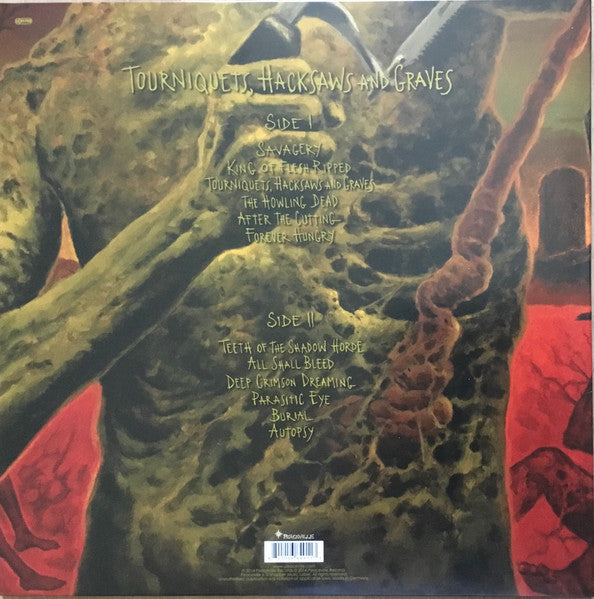 Image of Back Cover of LP - VG/VG+ - AUTOPSY, Tourniquets, Hacksaws And Graves (Peaceville; VILELP491, UK 2014, Gatefold, Inner, Poster), ,  - 2526133E