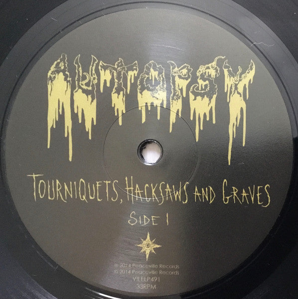 Image of Label Cover of LP - VG/VG+ - AUTOPSY, Tourniquets, Hacksaws And Graves (Peaceville; VILELP491, UK 2014, Gatefold, Inner, Poster), ,  - 2526133E