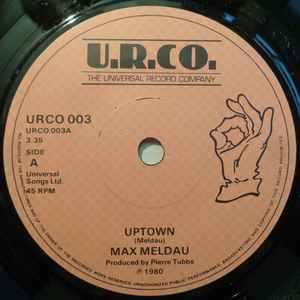 Image of Front Cover of 7" - VG+/VG+ - MAX MELDAU, Uptown / Look Back (The Universal Record Company; URCO 003, UK 1980, Stickered Plain Sleeve), ,  - 2556113S