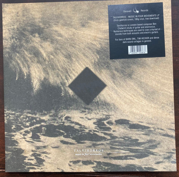 Image of Front Cover of LP - VG+/VG+ - TALVIHORROS, Music In Four Movements (Denovali Records; DEN142, Germany 2012, Gatefold, Black Inner, 180 Gram Black Vinyl), , Talvihorros is London based composer Ben Chatwin's study of guitar & electronics where numerous techniques are used to coax a myriad of sounds. For fans of Tim Hecker, Barn Owl and dense, dark sound collages in general. - 2516183C