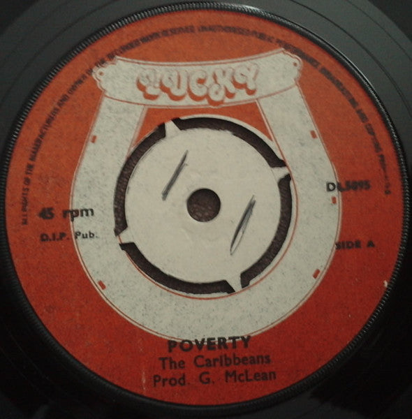 Image of Front Cover of 7" - /VG+ - THE CARIBBEANS, Poverty (Lucky; DL 5095, UK 1976), ,  - 2556124S