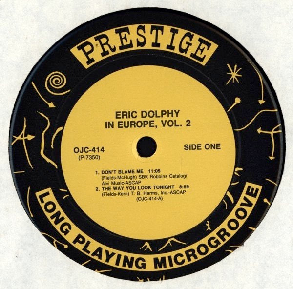 Image of Label Cover of LP - VG/VG+ - ERIC DOLPHY, In Europe, Vol. 2 (Original Jazz Classics; OJC-414, US 1990 Reissue), Very light creasing to sleeve.,  - 2516271C