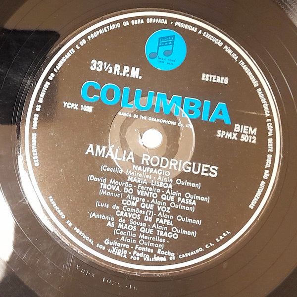 Image of Label Cover of LP - VG/VG - AMALIA, Com Que Voz (Columbia; SPMX 5012, Portugal 1970, Fold Out Sleeve, Booklet), Solid VG across the board.,  - 2516277C