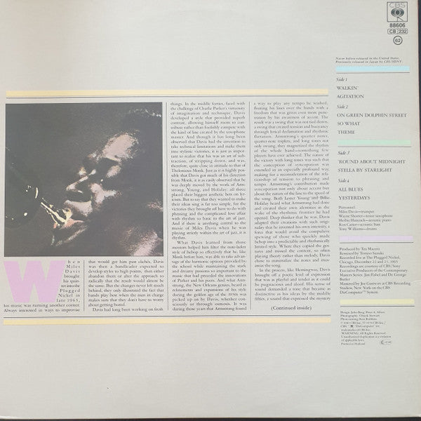 Image of Back Cover of 2xLP - G+/VG - MILES DAVIS, Live At The Plugged Nickel (CBS; CBS 88606, Europe 1980s, Gatefold), Sleeve staining and residue on reverse, some liquid wear / damage on front. Some wear at edges and corners,  - 2516287C