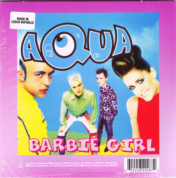 Image of Back Cover of 7" - EX/EX - AQUA, Barbie Girl (Ti sto Remix) / Barbie Girl (Geffen Records ; 5820487, Worldwide 2023, Picture Sleeve, Inner, Pink Vinyl), ,  - 2526306E