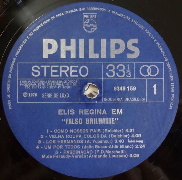 Image of Label Cover of LP - VG/G+ - ELIS REGINA, Falso Brilhante (Philips; 6349.159, Brazil 1976, Gatefold), Quite a few light marks.,  - 2516320C