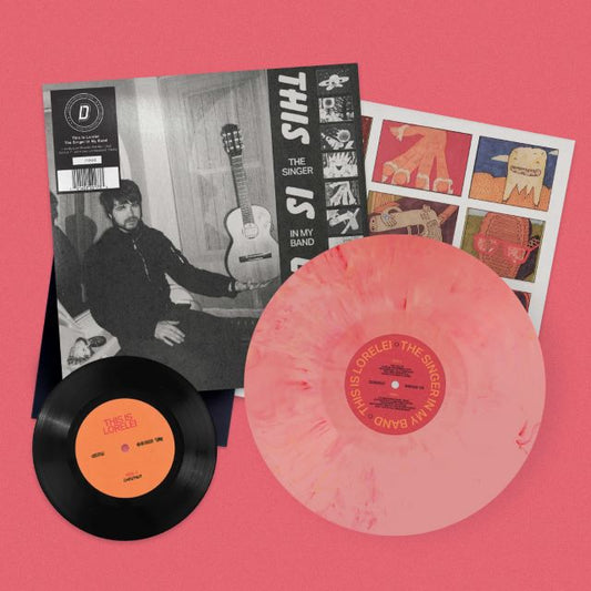Image of Front Cover of LP - NEW/NEW - THIS IS LORELEI, The Singer In My Band - Dinked Edition (Matador; OLE2217LPXE, Europe 2026, Inner, Dinked International No. 3, Orange/White/Red ‘Muscle’ Vinyl, Bonus 7”, ), , The last few years have been transformative for Nate Amos. Between delivering breakout records both as a solo artist — under his This Is Lorelei moniker — and with his band Water From Your Eyes, sold out shows across multiple continents, to seeing some of today’s most influential artists cover his