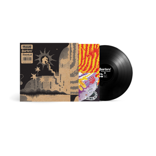 Image of Front Cover of LP - NEW/NEW - KING GIZZARD & THE LIZARD WIZARD, Quarters! (Heavenly; HVNLP114X, Europe 2026 Reissue, Kraft Paper Outer Sleeve, Black Petroleum Free Bio Vinyl, ), , Heavenly are proud to announce limited edition vinyl reissues of classic albums by the mighty King Gizzard and the Lizard Wizard. Each of these albums has been pressed on black bio-vinyl wax, an environmentally friendly alternative to traditional vinyl wax. The sleeves for each album are paper casing, using no glue or pla