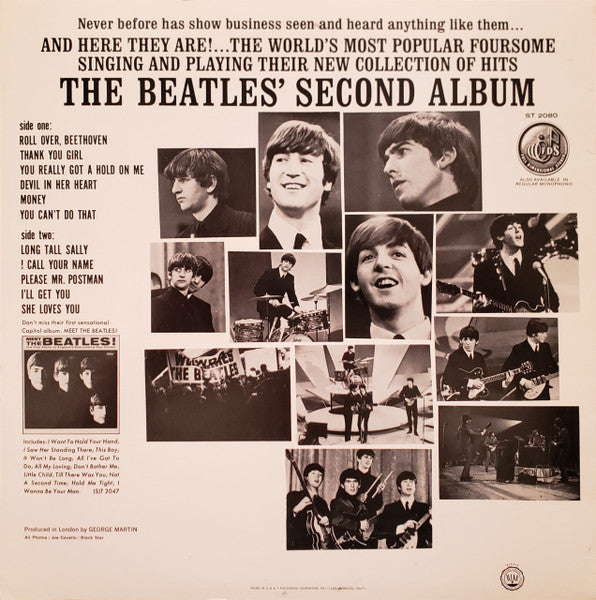 Image of Back Cover of LP - VG+/VG+ - THE BEATLES, The Beatles' Second Album (Capitol Colorband; ST 2080, US 1986 Reissue), ,  - 2526321E