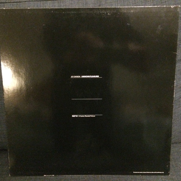 Image of Back Cover of LP - VG/G - JOY DIVISION, Unknown Pleasures (Factory No "n b" Logo; FACT 10, Scandinavia 1981 Reissue, Non-Textured Sleeve, Inner With Square Corners), Covered in light marks but plays surprisingly well. Heavy edge wear, sticker residue on inner.,  - 2516262C