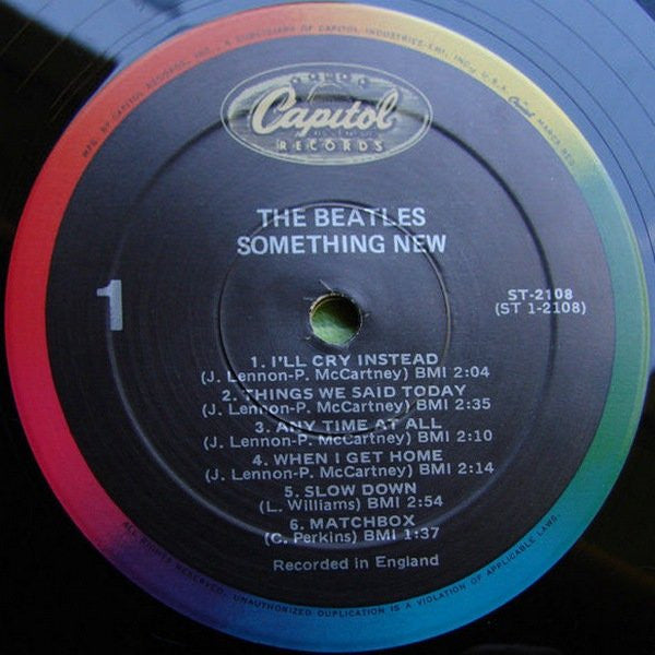 Image of Label Cover of LP - VG+/VG+ - THE BEATLES, Something New (Capitol Colorband; ST-2108, US 1986 Reissue), ,  - 2526326E