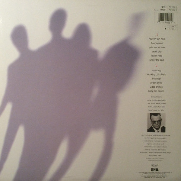 Image of Back Cover of LP - VG+/VG - TIN MACHINE, Tin Machine (EMI USA; 064-7 91990 1, Europe 1989, Hype Stickered Sleeve, Inner With Cat. No. Top Right), ,  - 2516264C