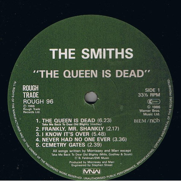 Image of Label Cover of LP - VG/G - THE SMITHS, The Queen Is Dead (Rough Trade MNW Logo; ROUGH 96, Sweden 1986, Gatefold), Light marks.,  - 2516266C