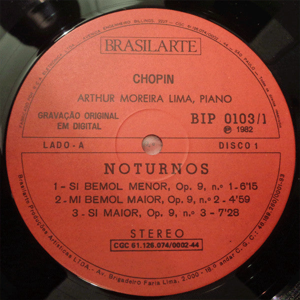 Image of Label Cover of 3xLP - VG+/VG+ - ARTHUR MOREIRA LIMA, Chopin: 21 Noturnos (Brasilarte; BIP 0103, UK 1982, Box Set, Insert In English OPnly), ,  - 2526374E