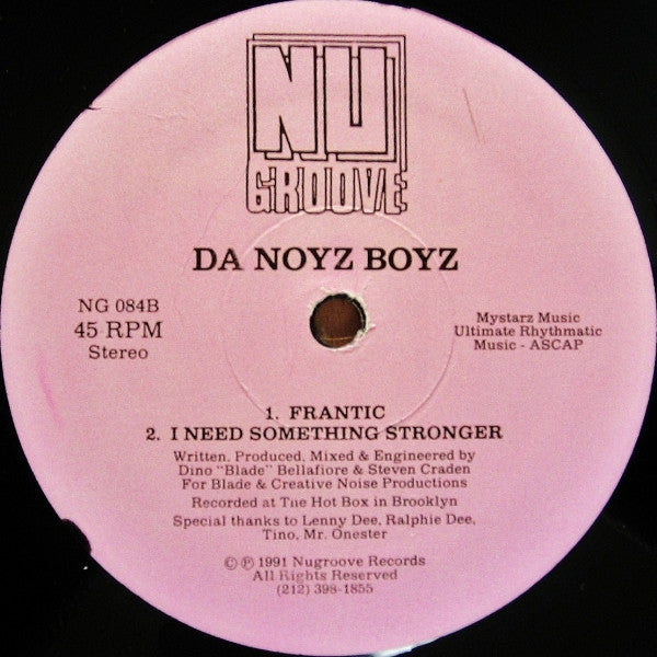 Image of Back Cover of 12" - /VG - DA NOYZ BOYZ, The Myth (Nu Groove Records; NG 084, US 1991), ,  - 2546203S
