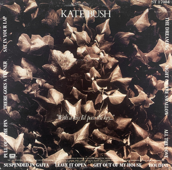 Image of Back Cover of LP - VG/VG - KATE BUSH, The Dreaming (EMI America; ST 17084, Canada 1982, Inner), Light marks, a little edge wear.,  - 2516187C